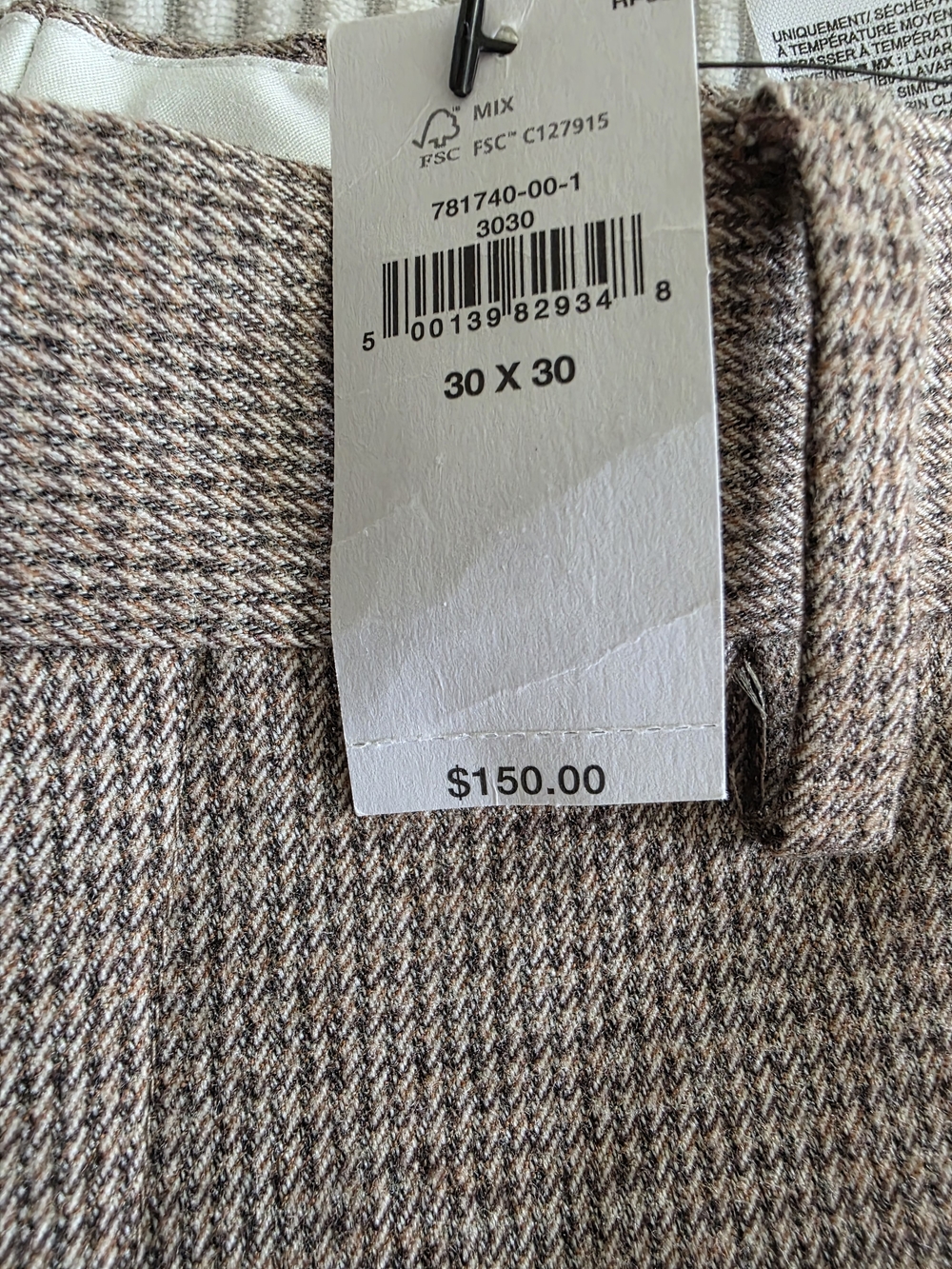 Banana Republic Taupe and Brown Herringbone Tailored Trousers